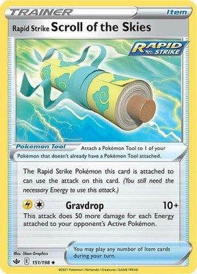 Rapid Strike Scroll of the Skies 151/198 SWSH06: Chilling Reign Pokémon TCG