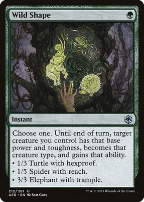 Wild Shape AFR 212 NM Magic: The Gathering