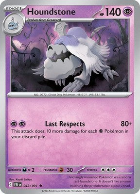 Houndstone 043/091 SV: Paldean Fates Holofoil Pokémon TCG