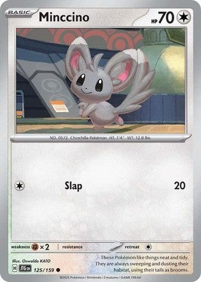 Minccino 125/159 SV09: Journey Together Reverse Holofoil Pokémon TCG
