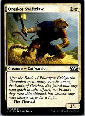 Oreskos Swiftclaw 22 Common Magic 2015 (M15) Magic: The Gathering Lightly Played