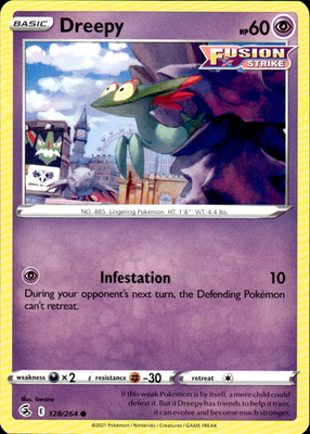 Dreepy Fusion Strike 128/264 Common Pokémon — English Lightly Played