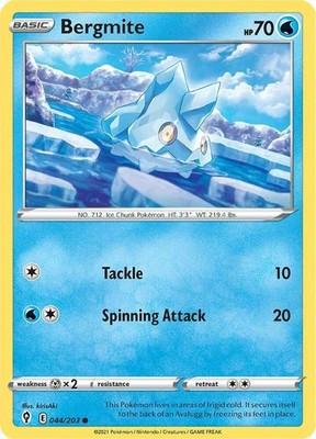Bergmite 044/203 SWSH07: Evolving Skies Reverse Holofoil Pokémon TCG