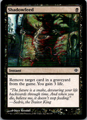 Shadowfeed Shards of Alara 86 C Magic: The Gathering Lightly Played