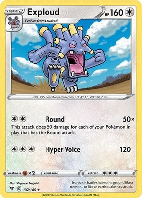 Exploud 137/185 SWSH04: Vivid Voltage Pokémon TCG