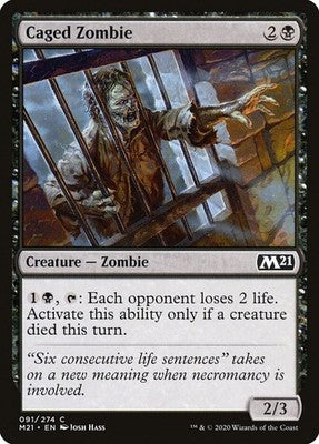 Caged Zombie M21 91 NM Magic: The Gathering