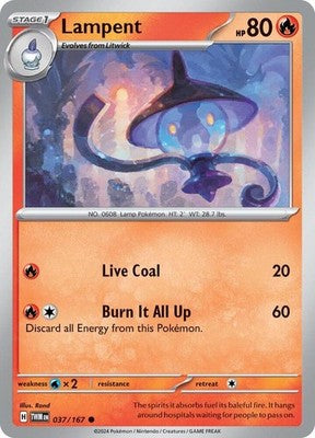 Lampent 037/167 SV06: Twilight Masquerade Pokémon TCG