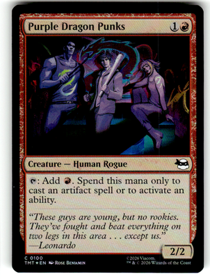Purple Dragon Punks Teenage Mutant Ninja Turtles 100 C Foil Magic: The Gathering