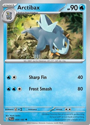 Arctibax 059/193 SV02: Paldea Evolved Reverse Holofoil Pokémon TCG