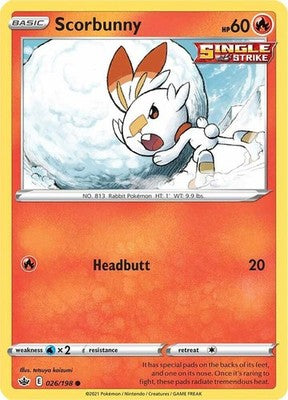 Scorbunny 026/198 SWSH06: Chilling Reign Pokémon TCG