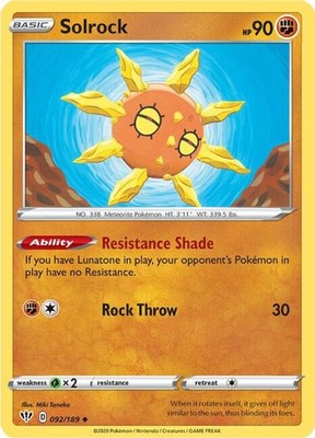Solrock 092/189 SWSH03: Darkness Ablaze Pokémon TCG