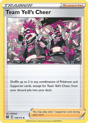 Team Yell's Cheer 149/172 SWSH09: Brilliant Stars Reverse Holofoil Pokémon TCG