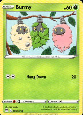 Burmy Brilliant Stars 009/172 Common Pokémon — English Lightly Played