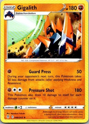 Gigalith 088/203 Rare Evolving Skies Pokemon Lightly Played