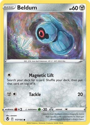 Beldum 117/195 SWSH12: Silver Tempest Reverse Holofoil Pokémon TCG