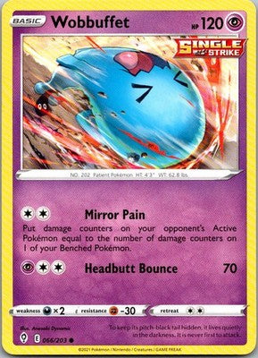 Wobbuffet 066/203 Common Evolving Skies Pokemon Lightly Played