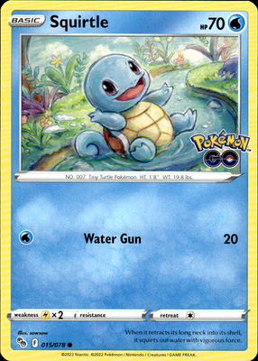 Squirtle Pokemon GO 015/078 Common Pokémon — English Lightly Played