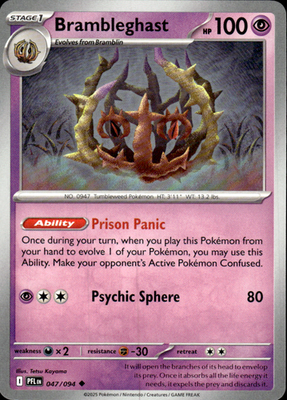 Brambleghast Phantasmal Flames 047/094 Uncommon Pokémon — English Lightly Played
