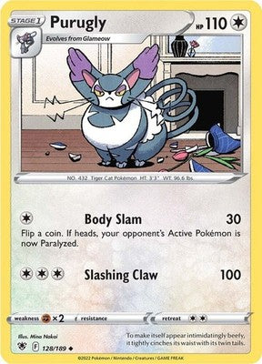 Purugly 128/189 SWSH10: Astral Radiance Reverse Holofoil Pokémon TCG
