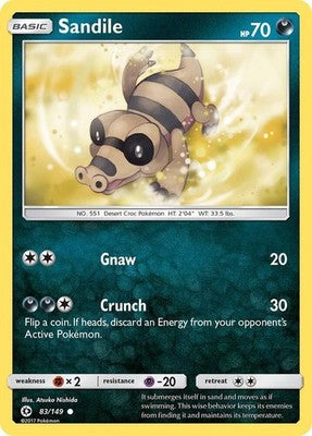 Sandile 83/149 SM Base Set Pokémon TCG