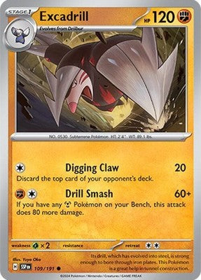 Excadrill 109/191 SV08: Surging Sparks Reverse Holofoil Pokémon TCG