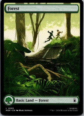 Forest (0285) 285 Land Marvel Super Heroes Magic: The Gathering Near Mint