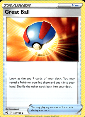 Great Ball Crown Zenith 132/159 Uncommon Pokémon — English Near Mint