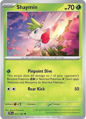 Shaymin 013/162 SV05: Temporal Forces Reverse Holofoil Pokémon TCG