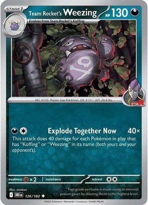 Team Rocket's Weezing 126/182 SV10: Destined Rivals Pokémon TCG