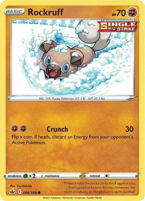 Rockruff 086/198 SWSH06: Chilling Reign Pokémon TCG