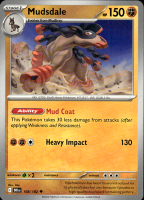 Mudsdale Destined Rivals 108/182 Uncommon Pokémon — English Near Mint