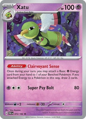 Xatu 072/182 SV04: Paradox Rift Reverse Holofoil Pokémon TCG