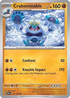 Crabominable 115/197 SV03: Obsidian Flames Pokémon TCG
