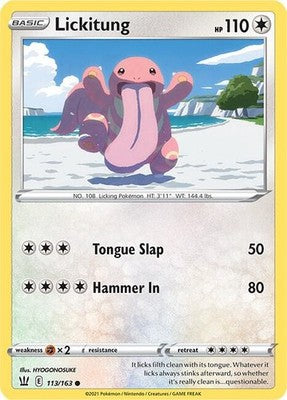 Lickitung 113/163 SWSH05: Battle Styles Pokémon TCG