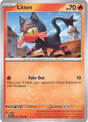 Litten 032/162 SV05: Temporal Forces Reverse Holofoil Pokémon TCG