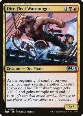 Dire Fleet Warmonger M21 217 NM Magic: The Gathering
