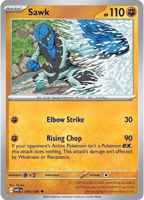 Sawk 049/086 SV: White Flare Reverse Holofoil Pokémon TCG