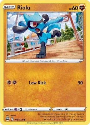 Riolu 078/172 SWSH09: Brilliant Stars Reverse Holofoil Pokémon TCG