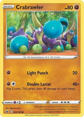 Crabrawler 084/198 SWSH06: Chilling Reign Reverse Holofoil Pokémon TCG