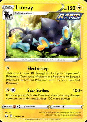 Luxray (43) Crown Zenith 043/159 Rare Pokémon — English Lightly Played
