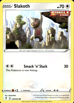 Slakoth Evolving Skies 129/203 Common Pokémon — English Near Mint