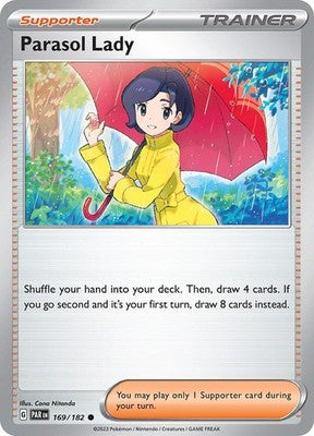 Parasol Lady 169/182 SV04: Paradox Rift Reverse Holofoil Pokémon TCG