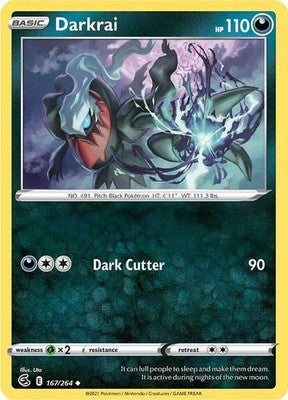 Darkrai 167/264 SWSH08: Fusion Strike Reverse Holofoil Pokémon TCG