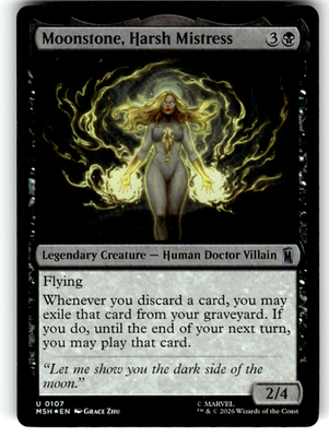 Moonstone, Harsh Mistress Marvel Super Heroes 107 U Foil Magic: The Gathering