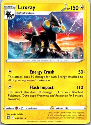Luxray 051/172 Rare Brilliant Stars Pokemon Lightly Played
