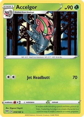 Accelgor 010/189 SWSH03: Darkness Ablaze Reverse Holofoil Pokémon TCG
