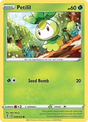 Petilil 009/203 SWSH07: Evolving Skies Reverse Holofoil Pokémon TCG