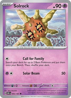 Solrock 093/197 SV03: Obsidian Flames Pokémon TCG