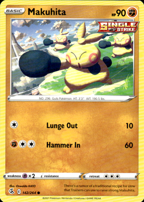 Makuhita Fusion Strike 142/264 Common Pokémon — English Lightly Played