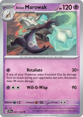 Alolan Marowak 057/159 SV09: Journey Together Reverse Holofoil Pokémon TCG